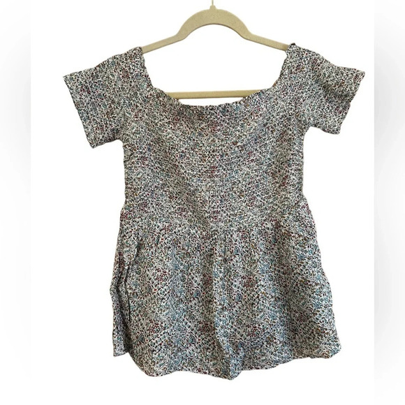 NWT OLD NAVY SMOCKED FLORAL BLOUSE - Picture 1 of 5